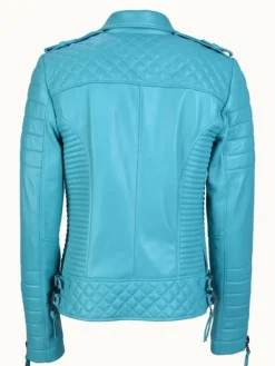 Asal Vision Blue Jackets | Quilted Jackets | Women’s Blue Quilted And Padded Motorcycle Jacket Blue color