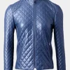 Asal Vision Blue Jackets | Hooded Jackets | Women’s Quilted Leather Fashion Jacket Blue