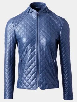 Asal Vision Blue Jackets | Hooded Jackets | Women’s Quilted Leather Fashion Jacket Blue