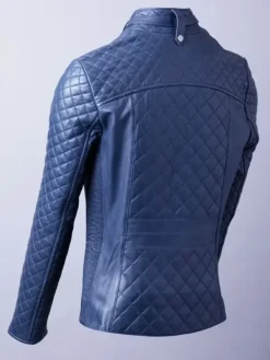 Asal Vision Blue Jackets | Hooded Jackets | Women’s Quilted Leather Fashion Jacket Blue