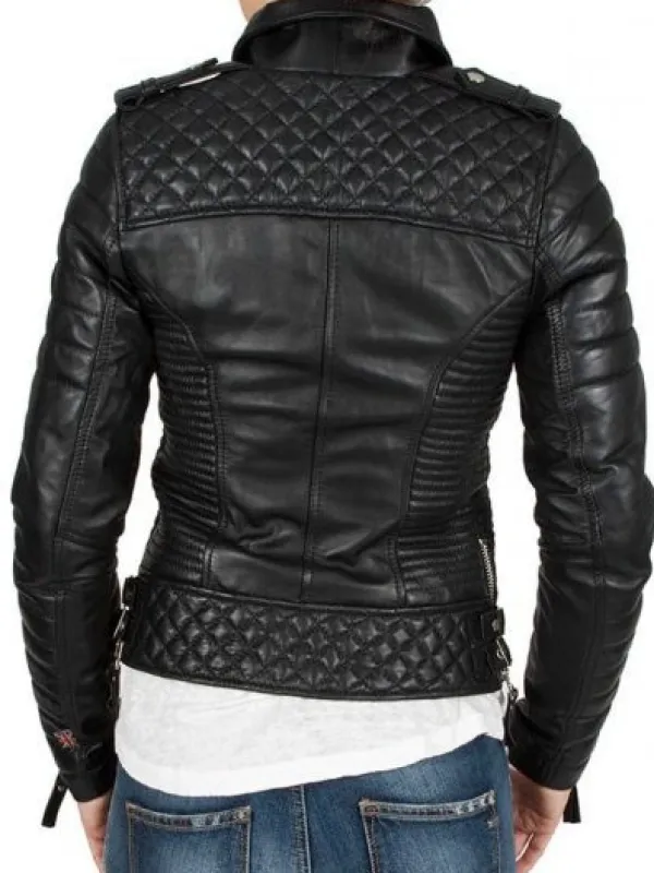 Asal Vision Black Jackets | Quilted Jackets | Women’s Boda Style Quilted Motorcycle Jacket Black