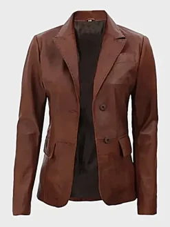 Asal Vision Blazers | Brown Jackets | Women’s Leather Blazer Brown