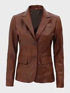 Asal Vision Blazers | Brown Jackets | Women’s Leather Blazer Brown