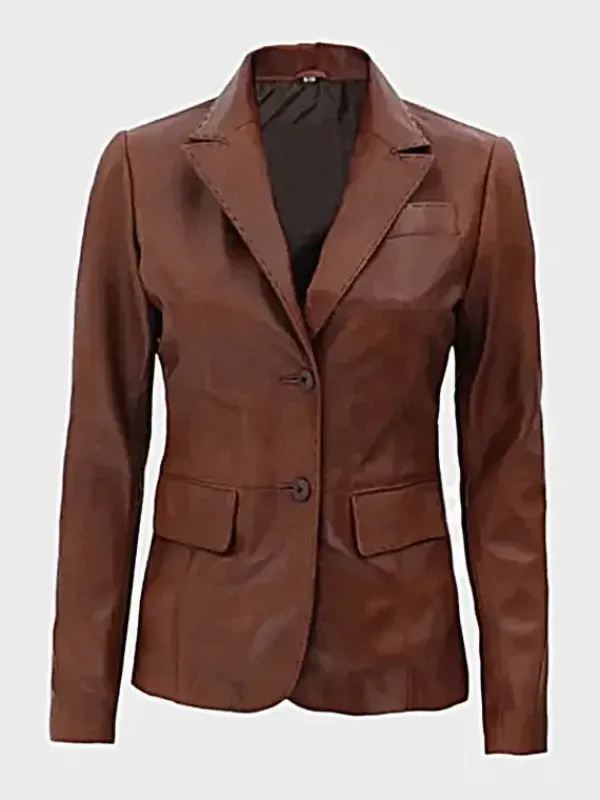 Asal Vision Blazers | Brown Jackets | Women’s Leather Blazer Brown