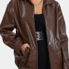 Asal Vision Brown Jackets | Bomber Jackets | Women’s Oversized Real Leather Jacket Brown