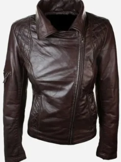 Asal Vision Brown Jackets | Hooded Jackets | Women’s Chocolate Brown Hooded Leather Jacket Chocolate Brown Color
