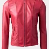 Asal Vision Leather Jackets | Women’s Classic Leather Fashion Jacket Red