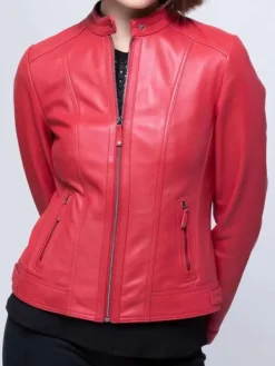 Asal Vision Leather Jackets | Women’s Classic Leather Fashion Jacket Red