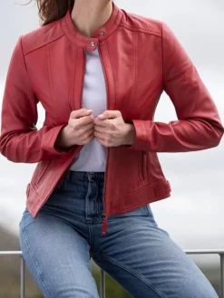 Asal Vision Leather Jackets | Women’s Classic Leather Fashion Jacket Red