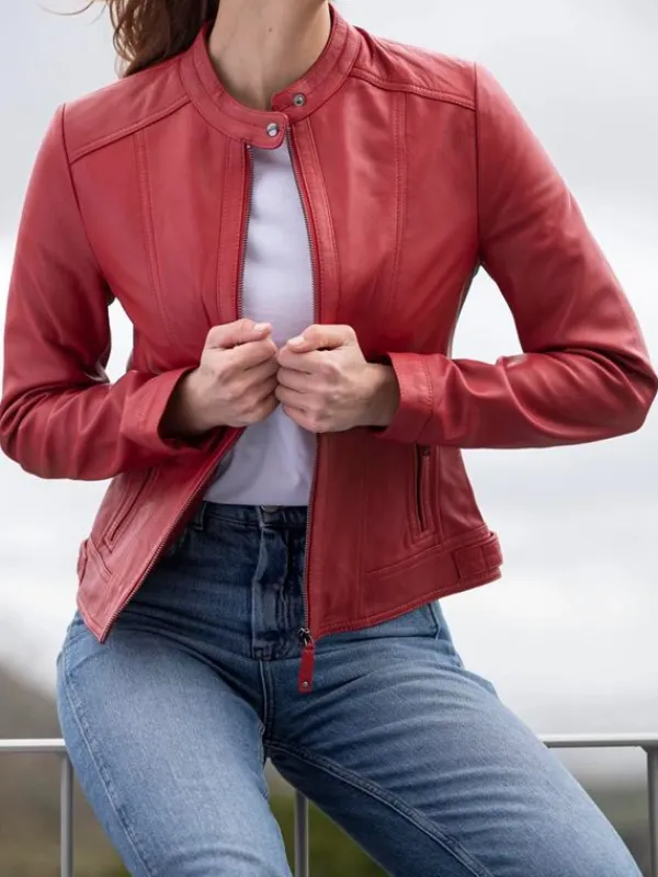 Asal Vision Leather Jackets | Women’s Classic Leather Fashion Jacket Red