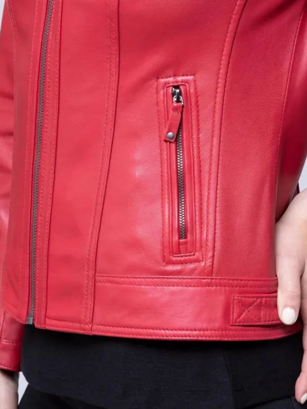 Asal Vision Leather Jackets | Women’s Classic Leather Fashion Jacket Red