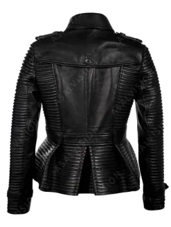 Asal Vision Black Jackets | Biker Jackets | Women’s Double-Breasted Leather Jacket Black