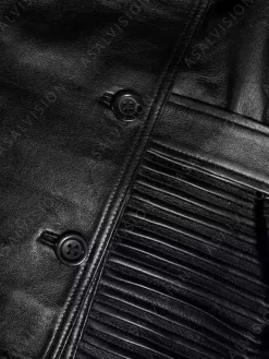 Asal Vision Black Jackets | Biker Jackets | Women’s Double-Breasted Leather Jacket Black