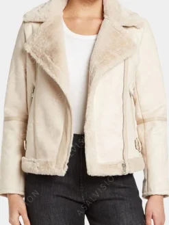 Asal Vision Leather Jackets | Women’s Fur Shearling Leather Jacket Ivory