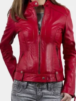Asal Vision Red Jackets | Biker Jackets | Women’s Hot Biker Leather Jacket Red color