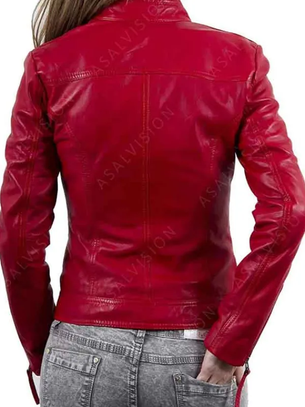 Asal Vision Red Jackets | Biker Jackets | Women’s Hot Biker Leather Jacket Red color