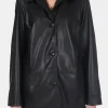 Asal Vision Leather Coats | Women Coats | Women’s Long Length Leather Jacket Black