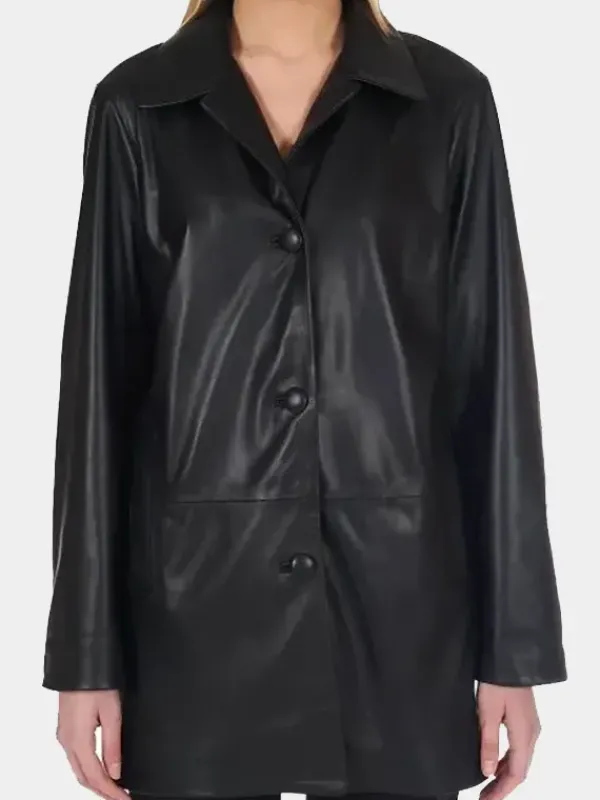 Asal Vision Leather Coats | Women Coats | Women’s Long Length Leather Jacket Black