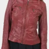 Asal Vision Leather Jackets | Women’s Zipper Leather Jacket Maroon