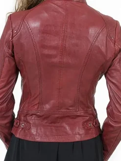 Asal Vision Leather Jackets | Women’s Zipper Leather Jacket Maroon