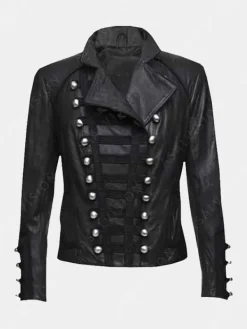Asal Vision Black Jackets | Leather Jackets | Womens Military Style Leather Jacket Black