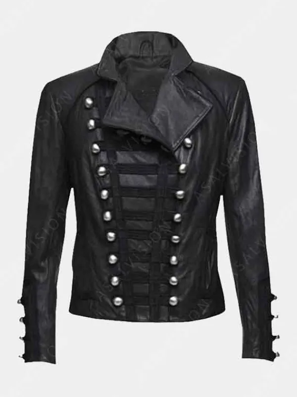 Asal Vision Black Jackets | Leather Jackets | Womens Military Style Leather Jacket Black