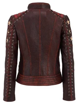 Asal Vision Biker Jackets | Leather Jackets | Women’s Ox Blood Vintage Biker Leather Jacket Red