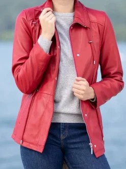 Asal Vision Leather Jackets | Women’s Real Leather Fashion Jacket Red