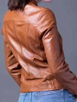 Asal Vision Leather Jackets | Women’s Real Leather Fashion Jacket Tan