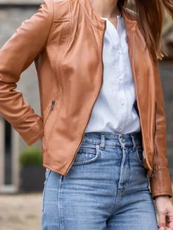 Asal Vision Leather Jackets | Women’s Real Leather Fashion Jacket Tan