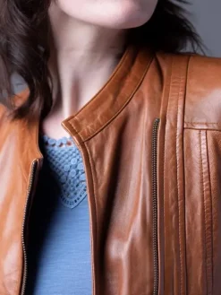Asal Vision Leather Jackets | Women’s Real Leather Fashion Jacket Tan