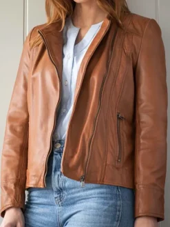 Asal Vision Leather Jackets | Women’s Real Leather Fashion Jacket Tan