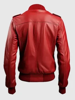 Asal Vision Red Jackets | Bomber Jackets | Women’s Bomber Leather Jacket Red