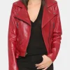 Asal Vision Red Jackets | Biker Jackets | Womens Leather Biker Jacket Red