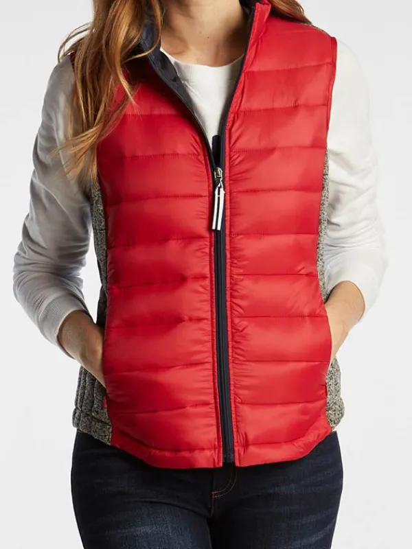 Asal Vision Vests | Women’s Red Puffer Vest Red & Grey