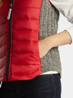 Asal Vision Vests | Women’s Red Puffer Vest Red & Grey