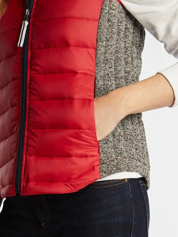 Asal Vision Vests | Women’s Red Puffer Vest Red & Grey
