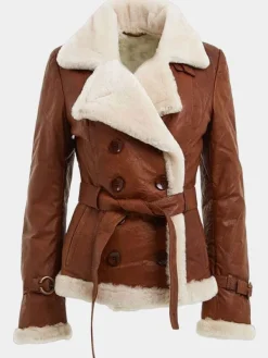 Asal Vision Leather Jackets | Brown Jackets | Women’s Shearling Leather Jacket Brown