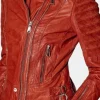 Asal Vision Brown Jackets | Leather Jackets | Women’s Slim Fit Waxed Leather Jacket Tan Brown Orange