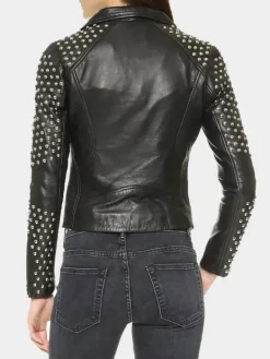Asal Vision Black Jackets | Biker Jackets | Women’s Studded Biker Leather Jacket Black