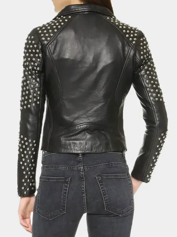 Asal Vision Black Jackets | Biker Jackets | Women’s Studded Biker Leather Jacket Black