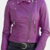 Asal Vision Biker Jackets | Leather Jackets | Women’s Stylish Color Biker Leather Jacket Purple