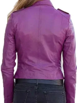 Asal Vision Biker Jackets | Leather Jackets | Women’s Stylish Color Biker Leather Jacket Purple