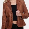 Asal Vision Blazers | Brown Jackets | Women’s Vintage Leather Blazer Jacket Brown