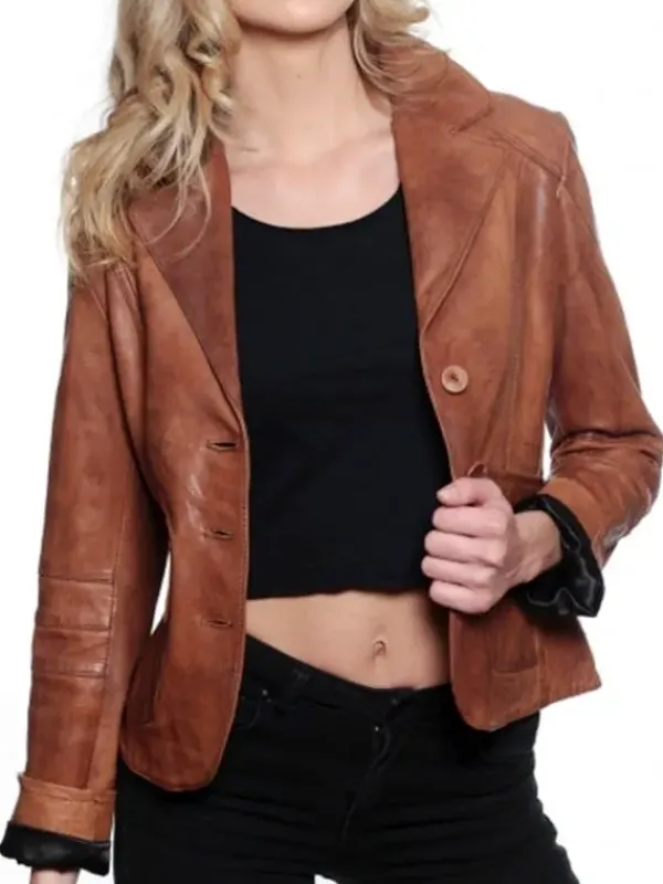 Asal Vision Blazers | Brown Jackets | Women’s Vintage Leather Blazer Jacket Brown