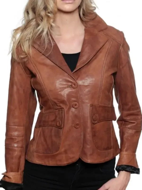 Asal Vision Blazers | Brown Jackets | Women’s Vintage Leather Blazer Jacket Brown