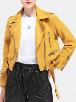 Asal Vision Suede Jackets | Biker Jackets | Womens Suede Jacket Yellow