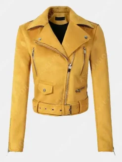 Asal Vision Suede Jackets | Biker Jackets | Womens Suede Jacket Yellow