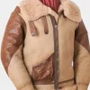 Asal Vision Brown Jackets | Leather Jackets | WWii Brown Flying B-3 Shearling Leather Jacket Brown And Beige