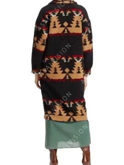 Asal Vision Women Coats | Yellowstone Beth Dutton Season 5 Coat Black Printed